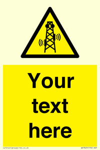 Custom warning RF radiation transmitter